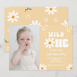 Convite Daisy Wild One Party Boho Photo