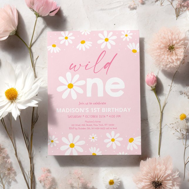 Convite Daisy Wild Um Primeiro Aniversário (Criador carregado)