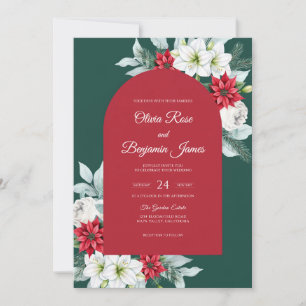 Convite Dália de Casamento Juniper Crimson