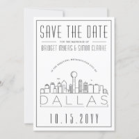 Dallas Wedding Stylized Skyline Salvar Data