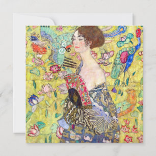 Convite Dama com Leque de Gustav Klimt, Chá de Bebê