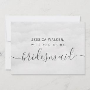 Convite Dama de honra Nuvem Simples Elegante Macia