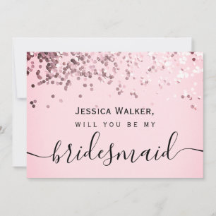 Convite Damas de honra com brilho estético simples e elega