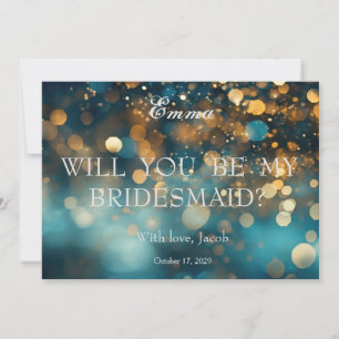 Convite Damas de Honra Glitter Dourado