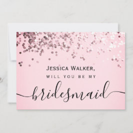 Convite Damas de honra simples e elegantes com brilho