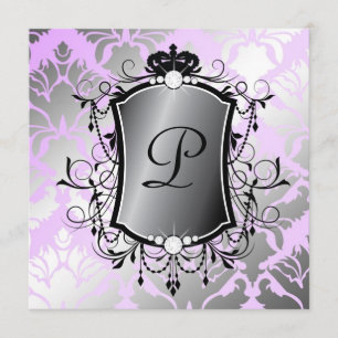 Convite Damasco 40 fabulosos do Lilac do La do La de 311