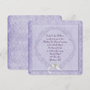 Convite Damasco do roxo do vintage