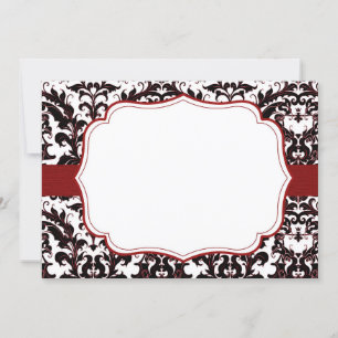 Convite Damasco Elegante Vermelho Personalizável