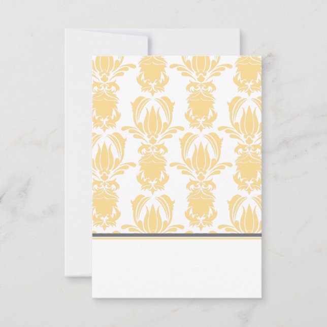 Convite Damasco opulento Placecard dobrável (Frente)