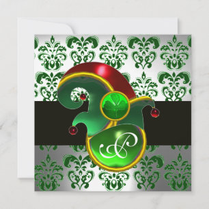 CONVITE DAMASCO VERDE , CHAPÉU DE ELFES FESTA DE SÃO PATRÍ