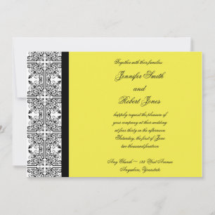 Convite Damask Delight em Lemon Yellow Casation