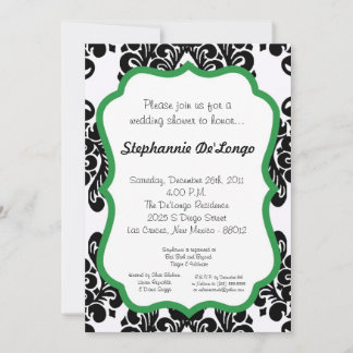 Convite Damask Lace Rico Elegante Bebês Invasões