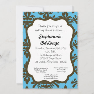 Convite Damask Lace Rico Elegante Bebês Invasões