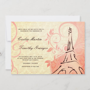 Convite Damask Parisienne - Casamento de Pink e Cream