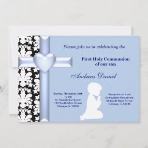 Convite Damask Santa Comunhão
