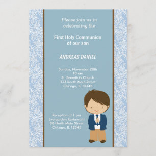 Convite Damask Santa Comunhão