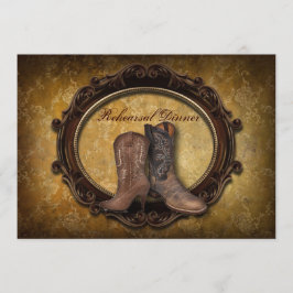 Convite damask Western Cowboy Janto de ensaio