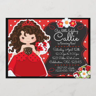 Convite Damybug Princesa Meninas Aniversário