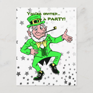 Convite Dança bonito do Leprechaun do partido | do dia de