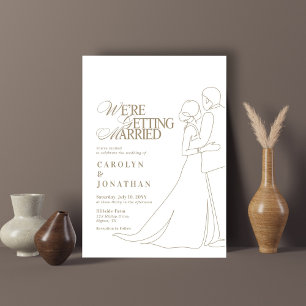 Convite Dança de Casamento do Monograma Dourado Romântico