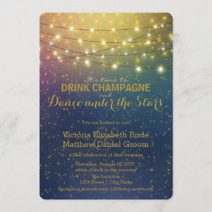 Convite Dança De Champanhe Sob O Casamento De Estrelas