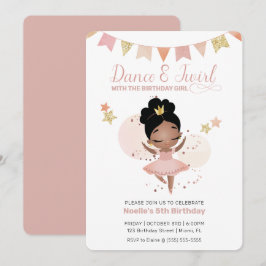 Convite Dança e Twirl, Princesa Ballerina, Aniversário