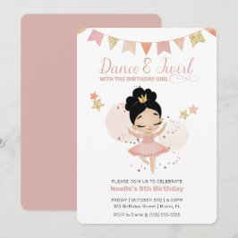 Convite Dança e Twirl, Princesa Ballerina, Aniversário