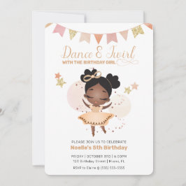 Convite Dança e Twirl, Princesa Ballerina com Arco Anivers