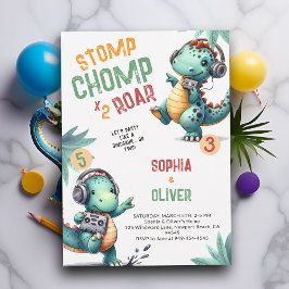 Convite Dança Engraçada Jato Irmão do Partido Dinossauro