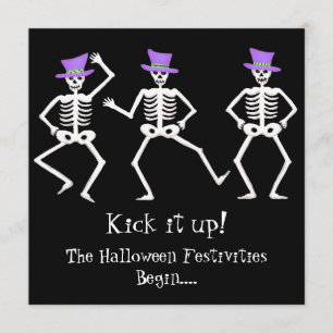 Convite Dança Óssea do Skeleton Puro Negro