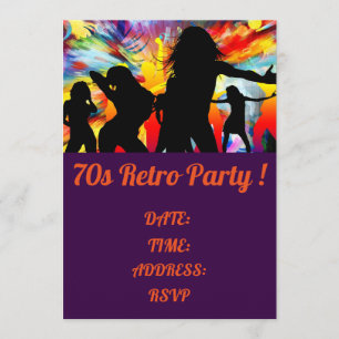 Convite Dança tema retro dos anos 70