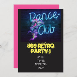 Convite Dança tema retro dos anos 80