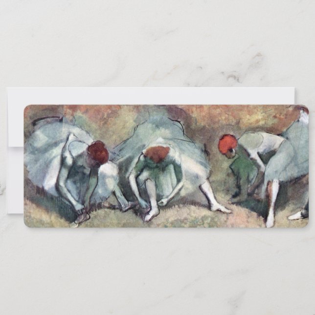 Convite Dançarinas Atando os Seus Sapatos por Edgar Degas (Frente)