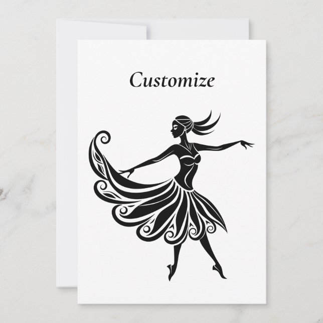 Convite Dançarino Africano Silhouette Art Thunder_Thunder_ (Frente)