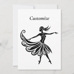 Convite Dançarino Africano Silhouette Art Thunder_Thunder_