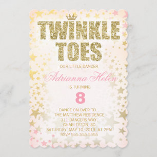Convite Dançarino de Dançarinos Glitter Twinkle Escalados 