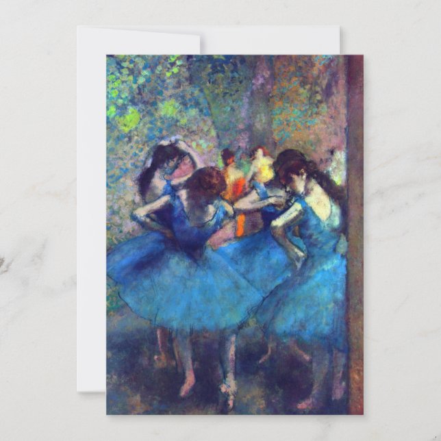 Convite Dançarinos em azul por Edgar Degas, Arte Balé de V (Frente)