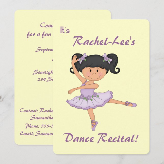 Convite Dance Considerando-Ballerina (Frente/Verso)
