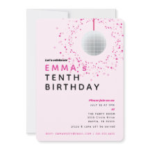 Dance Disco Ball Retro Birthday Pink Black Party