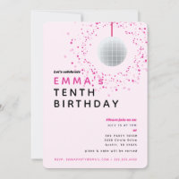 Dance Disco Ball Retro Birthday Pink Black Party