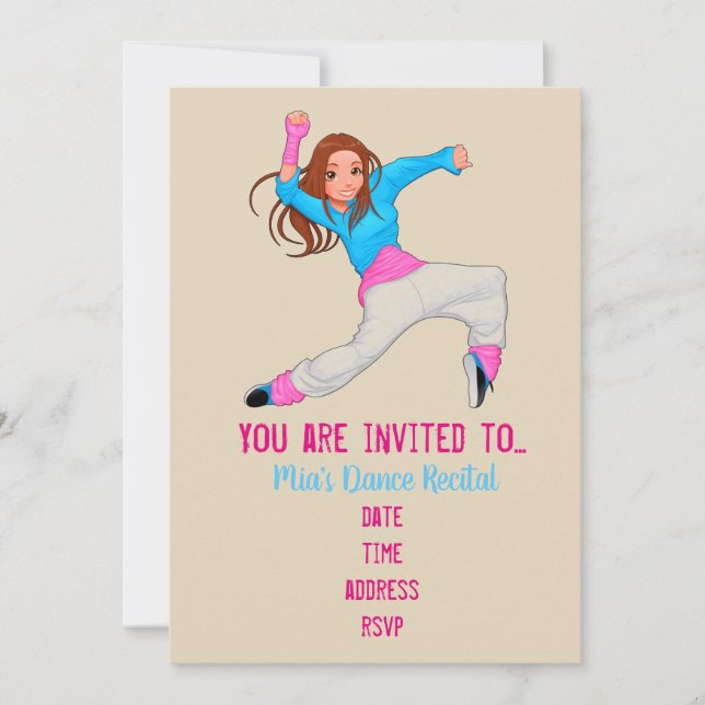 Convite Dance hip hop dança moderna (Frente)