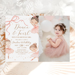 Convite Dance & Twirl Pink Ballerina Birthday Party Photo