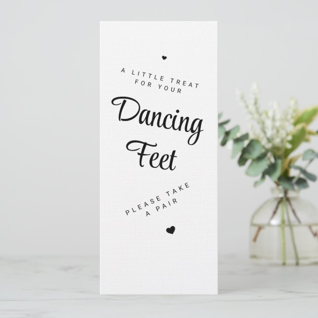 Convite Dancing Feet Sign Wedding Flip Flops Invitation (Em pé/Frente)