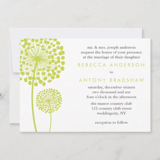 Convite Dandelion Deseja Casamento (Frente)