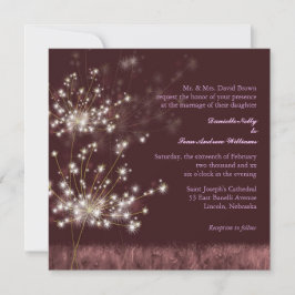 Convite Dandelion Sonha Casamento de País Elegante