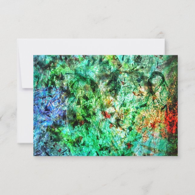 Convite Dark green abstract invitation,Calm green abstract (Frente)