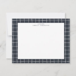 Convite Dark Grid Frame Note Card