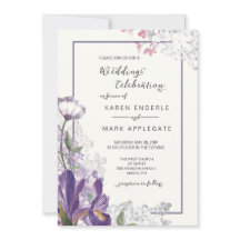 Dark Iris Floral Primavera Ivory Wedding