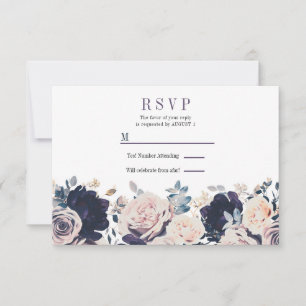 Convite Dark & Light Vintage Botânico Floral Casamento RSV