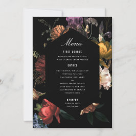 Convite Dark Moody Floral Dutch Painterly Menu